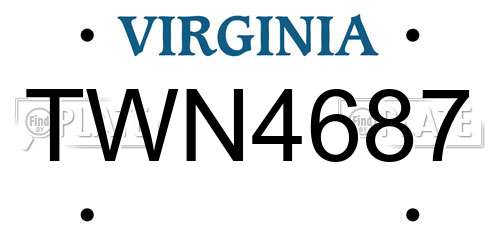 TWN4687 Virginia License Plate