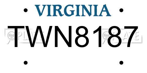 TWN8187 Virginia License Plate
