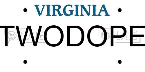 TWODOPE Virginia License Plate