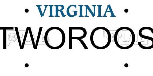 TWOROOS Virginia License Plate