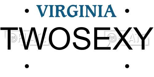 TWOSEXY Virginia License Plate