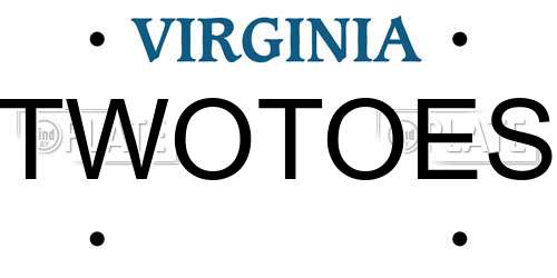 TWOTOES Virginia License Plate