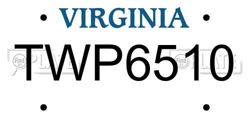 TWP6510 Virginia License Plate