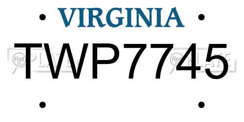 TWP7745 Virginia License Plate