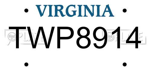 TWP8914 Virginia License Plate