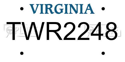 TWR2248 Virginia License Plate