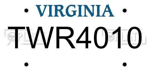TWR4010 Virginia License Plate