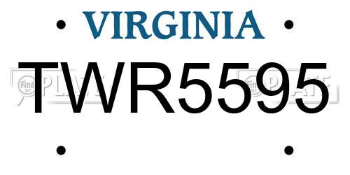 TWR5595 Virginia License Plate