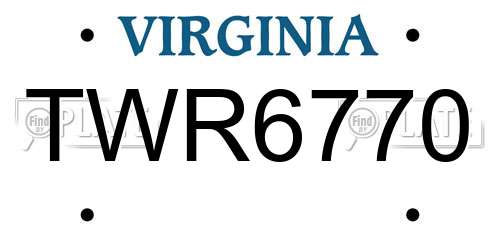 TWR6770 Virginia License Plate