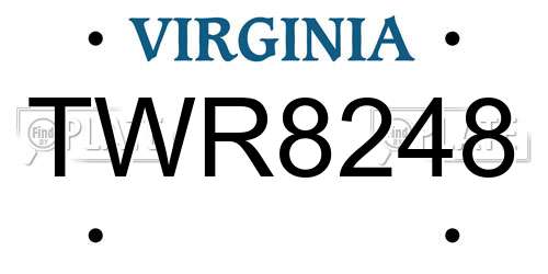 TWR8248 Virginia License Plate