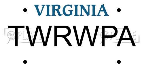 TWRWPA Virginia License Plate