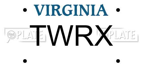 TWRX Virginia License Plate