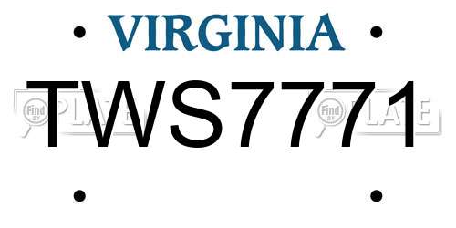 TWS7771 Virginia License Plate