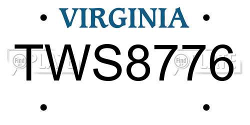TWS8776 Virginia License Plate