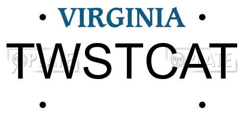 TWSTCAT Virginia License Plate