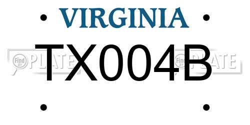 TX004B Virginia License Plate