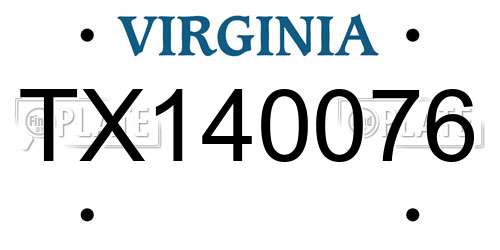 TX140076 Virginia License Plate