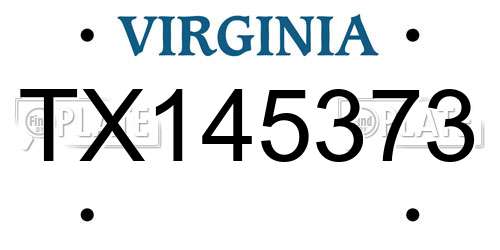 TX145373 Virginia License Plate