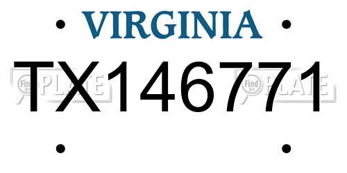 TX146771 Virginia License Plate
