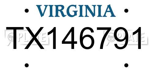TX146791 Virginia License Plate