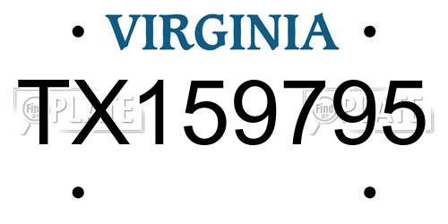 TX159795 Virginia License Plate