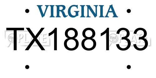 TX188133 Virginia License Plate