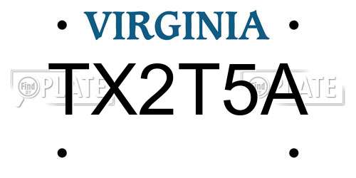 TX2T5A Virginia License Plate