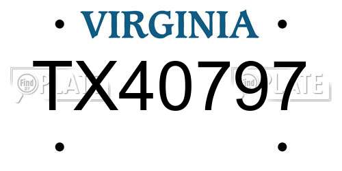 TX40797 Virginia License Plate