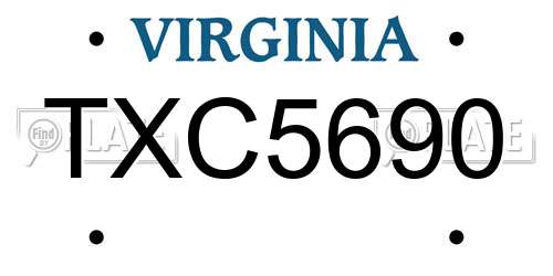 TXC5690 Virginia License Plate