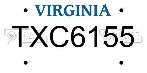 TXC6155 Virginia License Plate