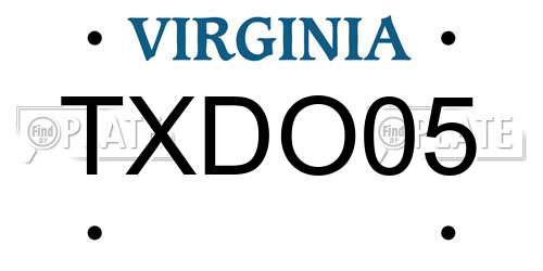 TXDO05 Virginia License Plate