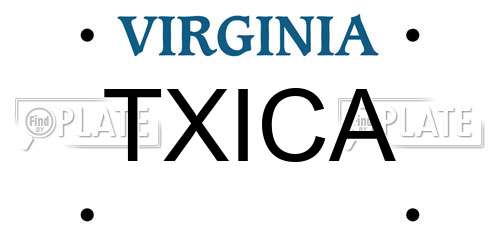 TXICA Virginia License Plate