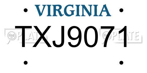 TXJ9071 Virginia License Plate