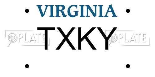 TXKY Virginia License Plate