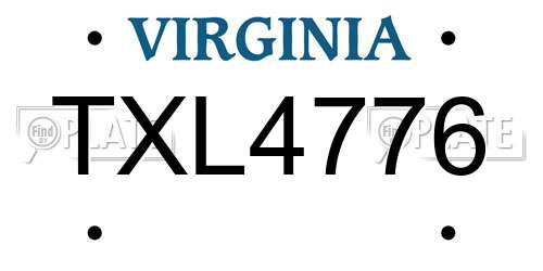 TXL4776 Virginia License Plate