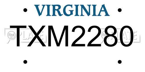 TXM2280 Virginia License Plate