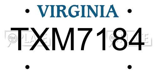 TXM7184 Virginia License Plate