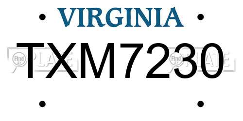 TXM7230 Virginia License Plate