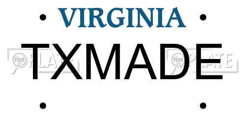 TXMADE Virginia License Plate