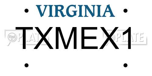 TXMEX1 Virginia License Plate