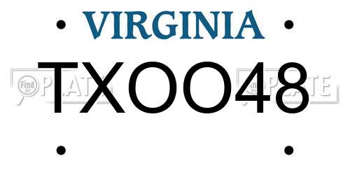 TXOO48 Virginia License Plate