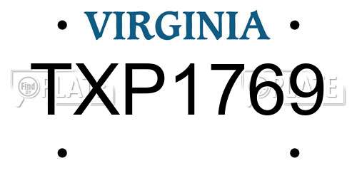 TXP1769 Virginia License Plate