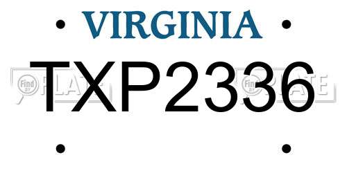 TXP2336 Virginia License Plate
