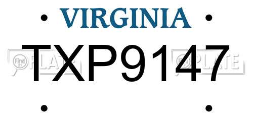TXP9147 Virginia License Plate