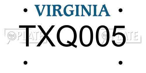 TXQ005 Virginia License Plate