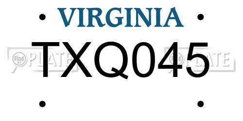 TXQ045 Virginia License Plate