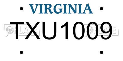 TXU1009 Virginia License Plate