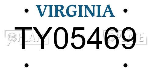 TY05469 Virginia License Plate