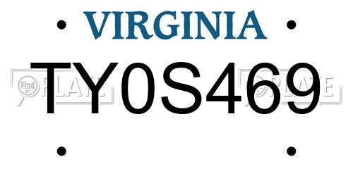 TY0S469 Virginia License Plate
