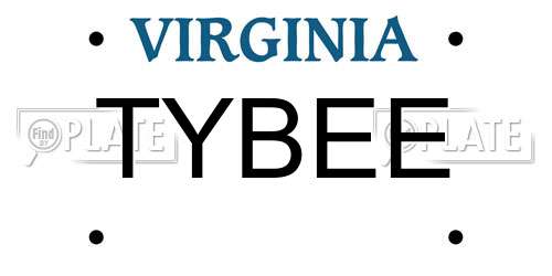 TYBEE Virginia License Plate